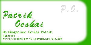 patrik ocskai business card